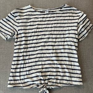Navy and white striped tee